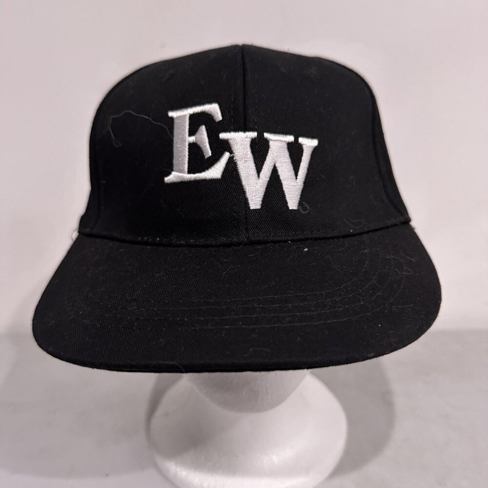 Evan Williams Bourbon Hat Cap Strap Back Black Embroidered Whiskey‎ Advertising